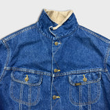 Vintage 90s Lee Storm Rider Denim Jacket Mens Large Blue Blanket Lined USA Trucker Western