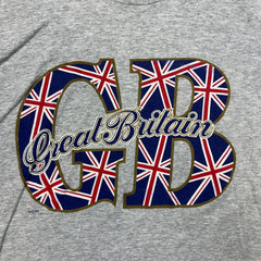 Vintage 90s Great Britain Union Jack T Shirt Mens XL Gray Single Stitch Flag Tee