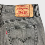 Levi's 501 Jeans Mens 34x32 Gray Original Fit Straight Faded Stone Washed Denim Pants