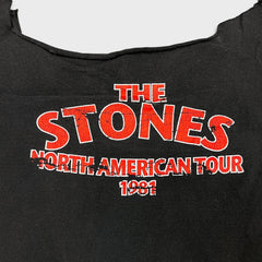 Vintage 1981 The Rolling Stones Tour Sleeveless T Shirt Mens XL Black Distressed Thrashed