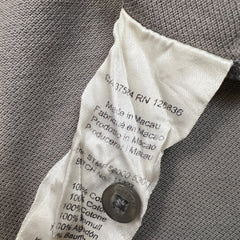 J Lindeberg Polo Shirt Mens XL Grey Pique Bridge Logo Sun Faded Golf Short Sleeve