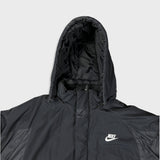 Vintage Y2K Nike Sportswear Jacket Mens XL Black Swoosh Spell Out Full Zip Outdoor Coat