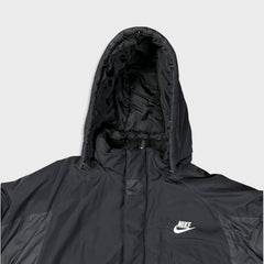 Vintage Y2K Nike Sportswear Jacket Mens XL Black Swoosh Spell Out Full Zip Outdoor Coat
