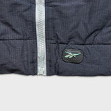 Vintage 90s Reebok Jacket Mens Medium Black Full Zip Reversible Hooded