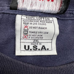 Vintage 90s School Of Hard Knocks Long Sleeve Tee Mens 2XL Blue USA Bulldog Shirt