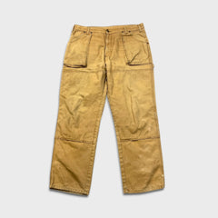 Vintage Y2K Dickies Pants Mens 38x31 Beige Double Knee Distress Carpenter Canvas Workwear
