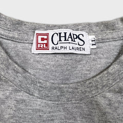 Vintage 90s Chaps Ralph Lauren Shirt Mens XL Gray Graphic Long Sleeve Tee
