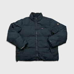 Tommy Hilfiger Jacket Mens Large Black Flag Outdoor Full Zip Puffer Down Coat