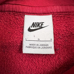 Nike Sportswear Hoodie Mens Large Red Swoosh Pullover Hooded Sweater