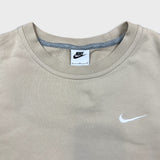 Nike Sportswear Sweatshirt Mens Large Beige Swoosh Pullover Crewneck