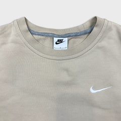 Nike Sportswear Sweatshirt Mens Large Beige Swoosh Pullover Crewneck