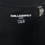 Karl Lagerfeld Paris T Shirt Mens Large Black Multi Badge Choupette Graphic Tee