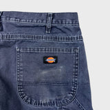 Dickies Pants Mens 36x32 Blue Faded Wash Carpenter Hammerloop Workwear Canvas Pants