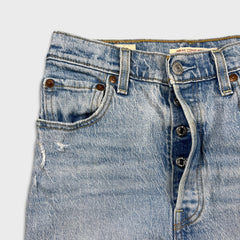 Levi's Ribcage Straight Ankle Jeans Womens 26x27 Blue High Rise Distressed Denim