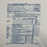 Vintage 1999 IRS Form 1040 Tax Season Survivor T Shirt Mens XL White Novelty Tee