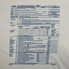 Vintage 1999 IRS Form 1040 Tax Season Survivor T Shirt Mens XL White Novelty Tee