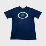 Vintage 90s Adidas T Shirt Mens Large Blue 3 Stripes Athletic Short Sleeve Tee