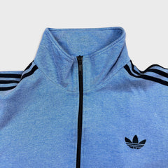 Adidas Originals Tracksuit Top Mens 2XL Blue 3 Stripes Full Zip Sweatshirt