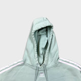 Adidas Original Hoodie Womens Medium Green Center Trefoil Crop Hooded Sweater