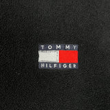 Vintage 90s Tommy Hilfiger Fleece Mens XL Black Flag Pullover 1/4 Zip Jacket