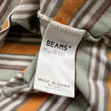 Beams Plus Pocket T Shirt Mens Small Orange Striped Short Sleeve Tee