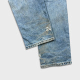 Carhartt B18 STW Jeans Mens 35x32 Traditional Fit Taper Faded Distress Workwear Pants