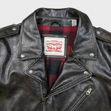 Levi's Faux Leather Motorcycle Jacket Mens Large Brown Full Asymmetrical Zip