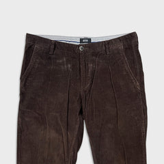 Hugo Boss Rice Slim Fit Pants Mens 32x32 Brown Stretch Corduroy Casual Trouser