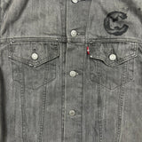Levi's Denim Jacket Mens Medium Gray Type III Light Wash Western Trucker