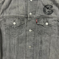 Levi's Denim Jacket Mens Medium Gray Type III Light Wash Western Trucker