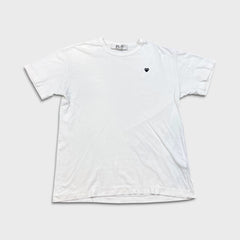 Comme des Garcons Play T Shirt Mens XL White CDG Heart Short Sleeve Tee
