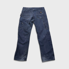 Dickies Pants Mens 36x32 Blue Faded Wash Carpenter Hammerloop Workwear Canvas Pants