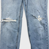 Vintage 90s Levis 505 Jeans Womens 30x29 USA Straight Leg Low Rise Distressed Denim Pants