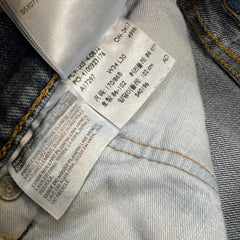 Levi's 514 Jeans Mens 34x30 Blue Slim Straight Fit Medium Wash Distressed Denim Pants
