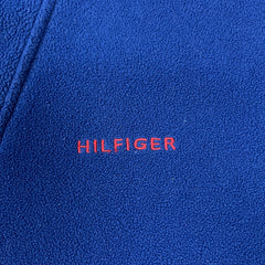 Vintage 90s Tommy Hilfiger Fleece Mens Large Blue Pullover 1/4 Zip Jacket