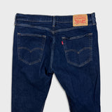 Levi's 512 Jeans Mens 36x30 Blue Slim Taper Leg Dark Wash Mid Rise Stretch Denim Pants