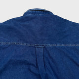 Vintage 90s Chaps Ralph Lauren Denim Shirt Mens Large Blue Medium Wash Western Button Up