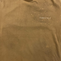 Fear of God Essentials T Shirt Mens Medium Brown Bleach Stained Faded Washed Tee