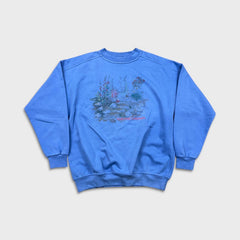Vintage 90s Northern Reflections Sweatshirt Mens Medium Blue Nature Pullover