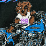 Vintage 90s Old Dogs Hawgs Coombs BC T Shirt Mens Large Black Faded Motorcycle Tee