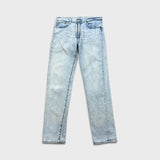 Levi's 502 Jeans Mens 33x34 Blue Regular Taper Fit Stretch Light Wash Denim Pants