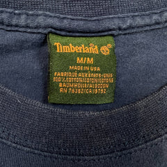 Vintage 90s Timberland T Shirt Mens Medium Blue Original USA Faded Graphic Tee