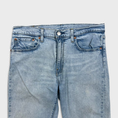 Levi's 502 Jeans Mens 33x34 Blue Regular Taper Fit Stretch Light Wash Denim Pants