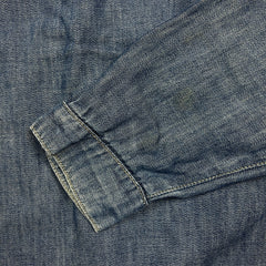 Levi's Engineered Jeans Denim Shirt Mens Small Blue Medium Wash Snap Long Sleeve