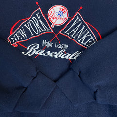 Vintage Logo 7 New York Yankees Sweatshirt Mens 2XL Blue MLB Baseball 90s Crewneck