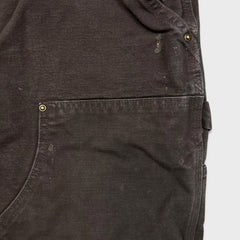Carhartt Pants Mens 36x30 Brown Loose Fit Double Knee Workwear Carpenter Canvas