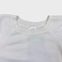 Vintage 90s Blank Sweatshirt Womens 3XL White Raglan USA Hanes Her Way