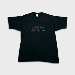 Vintage 90s Manitoulin Island Canada T Shirt Mens XL Black Single Stitch Tee