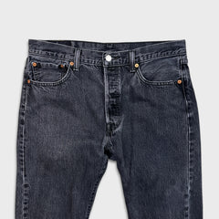 Levi's 501 Jeans Mens 34x30 Black Original Straight Leg Dark Wash Denim Pants