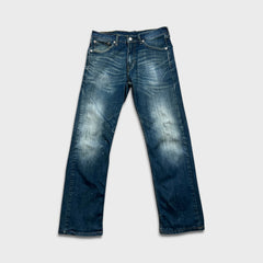 Levi's 505 Jeans Mens 30x28 Blue Regular Fit Straight Leg Dark Wash Denim Pants